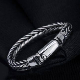 Men's Sterling Silver Braided Chain Bracelet