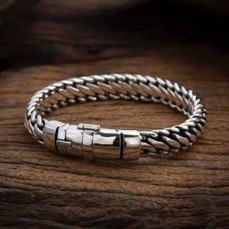 Men's Sterling Silver Braided Chain Bracelet