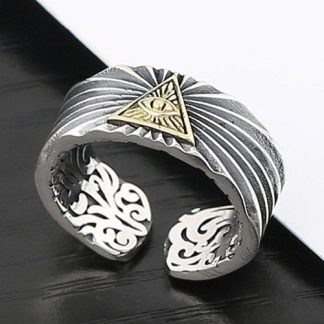 Men's Sterling Silver All-Seeing Eye Ring
