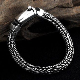 Men's Sterling Silver Braided Chunky Chain Bracelet