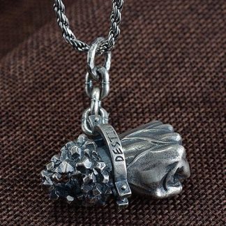 Men's Sterling Silver Destiny Fist Necklace