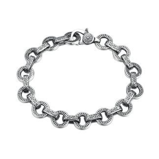 Men's Sterling Silver Rings Link Chain Bracelet