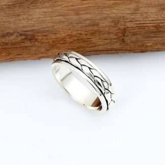 Men's Sterling Silver Braided Spinner Ring