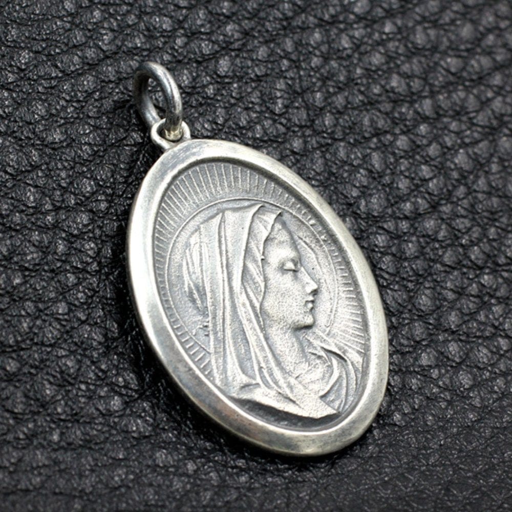 Sterling Silver Virgin Mary Tag Necklace - Image 4