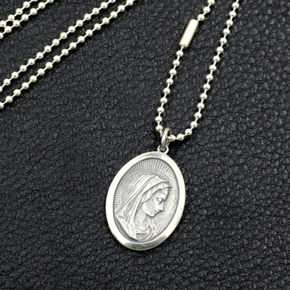 Sterling Silver Virgin Mary Tag Necklace - Image 5