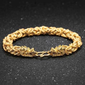 Gold Dragon Bracelet for Protection and Good Luck