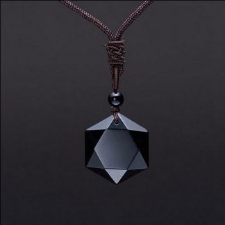 Six-Pointed Star Black Obsidian Protection Necklace