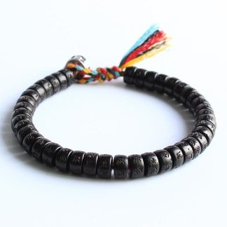Coconut Shell Beads Om Mani Padme Hum Bracelet