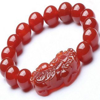 Red Agate Pixiu Bracelet for Wealth and Abundance