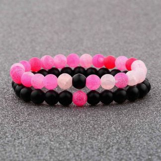 Wind Fossil Agate Beads Bracelet