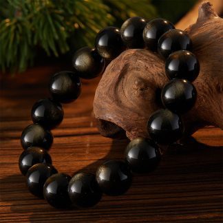 Silver Obsidian Bracelet with Spiritual Blessings